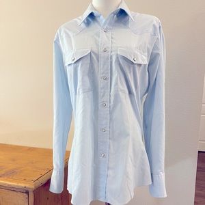 Vintage Wrangler Western Pinstripe Button Down w/Pearl Snaps-Sz M